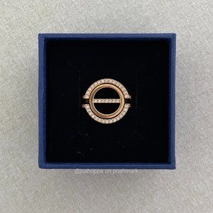 Swarovski Flash Ring Set Rose Gold, Size 55